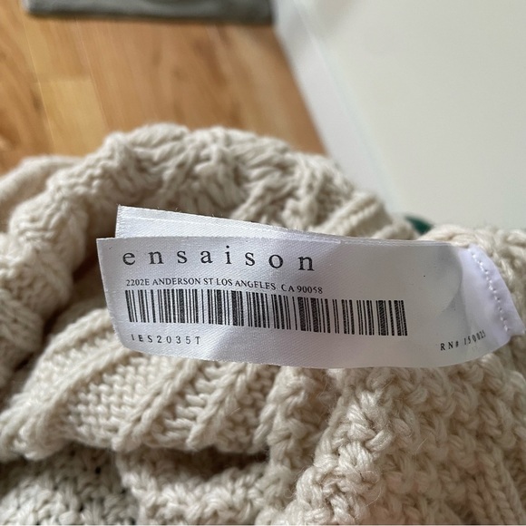 En Saison Natural Beige V-Neck Cable-Knit Sleeveless Sweater Vest EUC Size Small - Picture 10 of 12